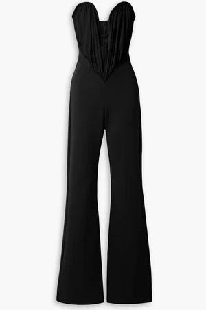 ET OCHS Gabriel strapless gathered glossed-jersey jumpsuit - - US 8