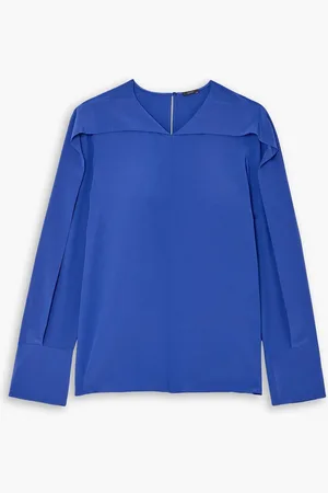 Joseph Wigmore cape-effect silk crepe de chine blouse - Blue - FR 42