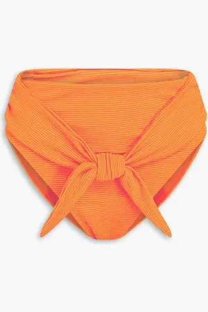 Mara Hoffman Goldie ribbed knotted high-rise bikini briefs - - XS