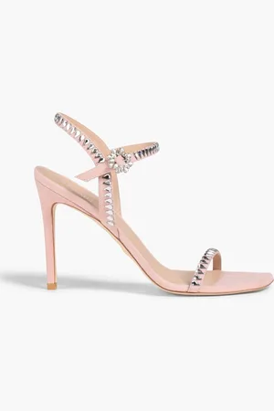Stuart Weitzman Gem Cut 100 embellished suede sandals - Pink - EU 40