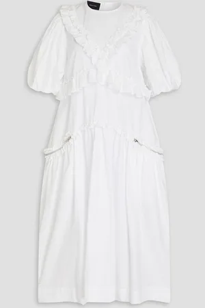 Simone Rocha Ruffled cotton-poplin midi dress - - UK 4