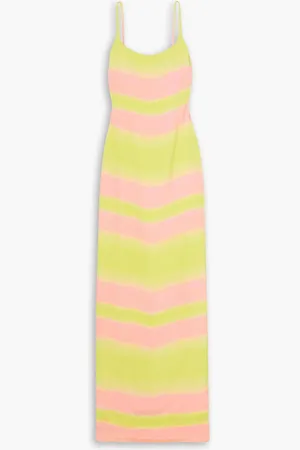 BRANDON MAXWELL Striped open-back silk maxi dress - Pink - US 4