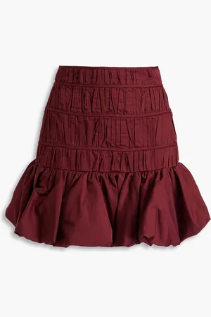 AJE La Vie plissé cotton-poplin mini skirt - - UK 16
