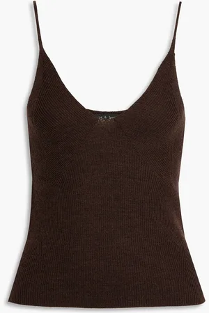 RAG&BONE Selah ribbed wool-blend tank - Brown - XL