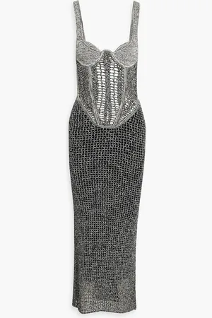 DION LEE Marled open-knit midi dress - - UK 6