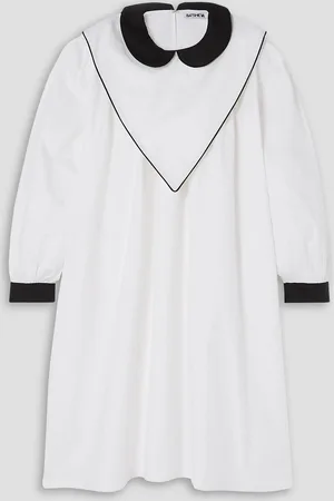 BATSHEVA Penelope embellished cotton-poplin mini dress - - US 10