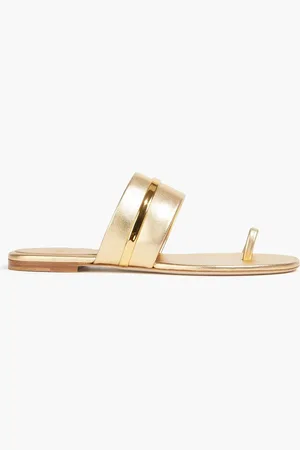 MALONE SOULIERS Bay 10 metallic leather slides - Metallic - EU 37