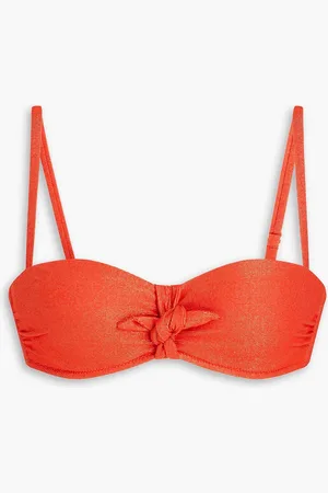 Heidi Klein Knotted metallic underwired bikini top - Red - M