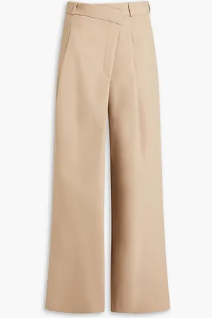 Simkhai Tayler pleated wool-blend twill wide-leg pants - Neutral - US 0