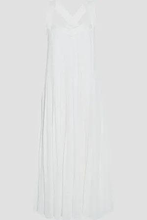 RAG&BONE Sabine lace-up pleated crinkled-chiffon midi dress - - US 6