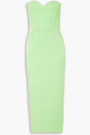 ALEX PERRY Ansley strapless satin-crepe midi dress - Green - UK 4