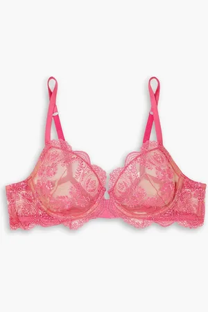 I.D. Sarrieri Pixie Dreams scalloped embroidered tulle underwired balconette bra - - 36 B