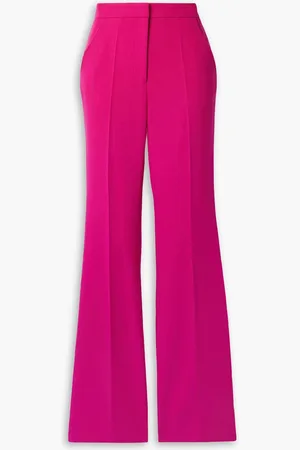 Sergio Hudson Wool-crepe flared pants - Pink - US 0