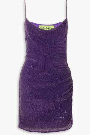 GAUGE81 Perry ruched sequined tulle mini dress - - XL
