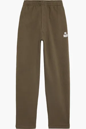 Isabel Marant Logo-print cotton-fleece sweatpants - Green - M