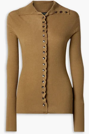 Proenza Schouler Ruffled merino wool cardigan - Brown - S
