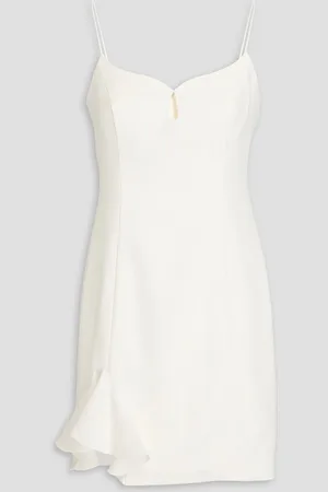 Ml Monique Lhuillier Jillian ruffled cutout crepe mini dress - White - US 8