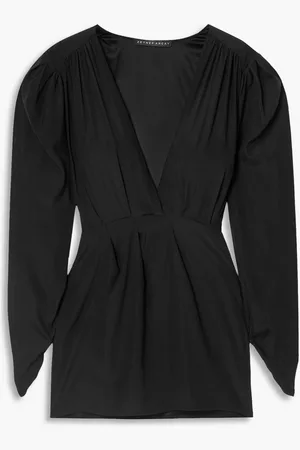 Zeynep Arcay Wrap-effect gathered silk mini dress - - US 8