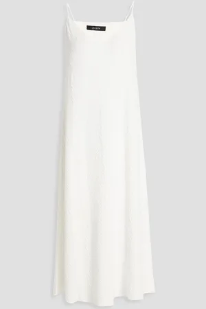 Joseph Textured cotton midi slip dress - White - M