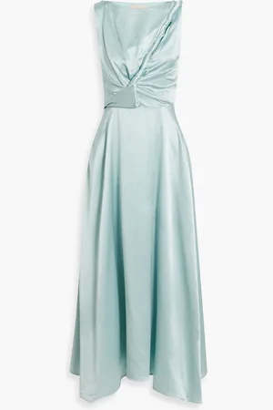 Roksanda Brida twisted cutout silk-satin midi dress - Blue - UK 12