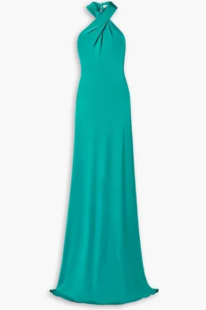 ET OCHS Twisted stretch-satin jersey halterneck gown - Green - US 8