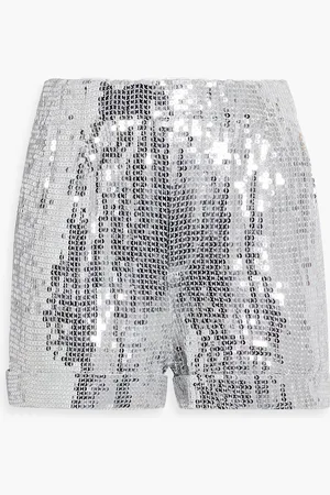 ALICE+OLIVIA Alice Olivia - Reagan sequined chiffon shorts - Metallic - US 8