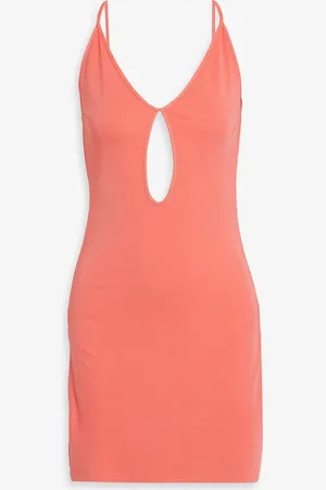 Zeynep Arcay Open-back cutout stretch-jersey mini dress - Orange - US 6