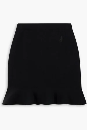 J.W.Anderson Ruffled embroidered stretch-knit mini skirt - - XL