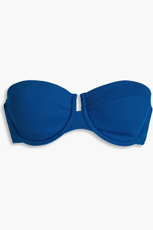 ZIMMERMANN Ribbed underwired bandeau bikini top - Blue - 0 A