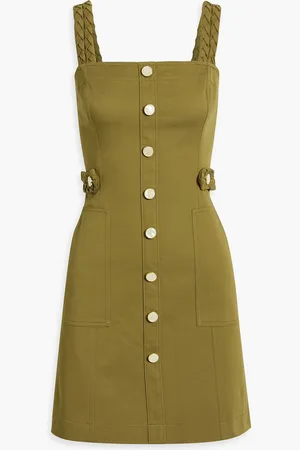 Derek Lam Naiyah cotton-blend twill mini dress - Green - US 12