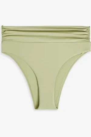 Seafolly Rio ruched high-rise bikini briefs - Green - UK 6