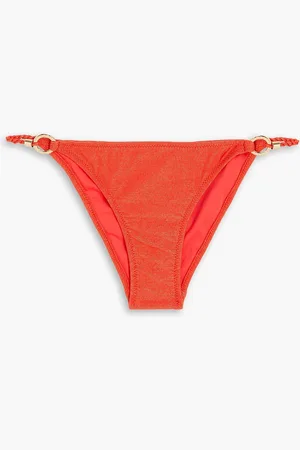 Heidi Klein Metallic low-rise bikini briefs - Red - M