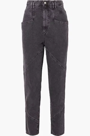 Isabel Marant Eloisa paneled acid-wash boyfriend jeans - Gray - FR 34