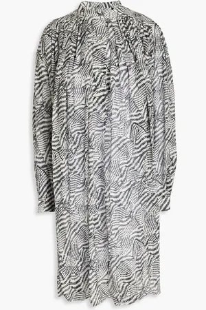 Isabel Marant Erika printed cotton and silk-blend gauze mini dress - - FR 34
