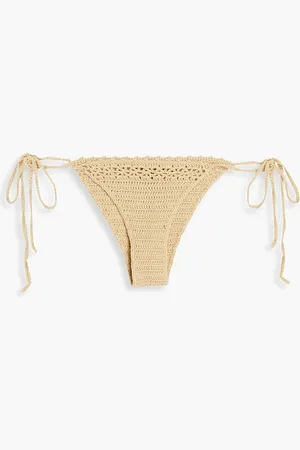 Cult Gaia Eshe crocheted cotton low-rise bikini briefs - Neutral - XS