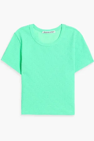 Alexander Wang Cropped jacquard-knit top - Green - L