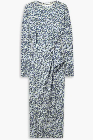 Marant Etoile Lisy draped printed stretch-crepe midi dress - - FR 38