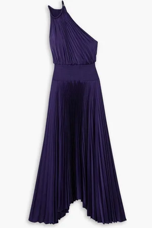 A.L.C. Ruby asymmetric pleated satin midi dress - Purple - US 6