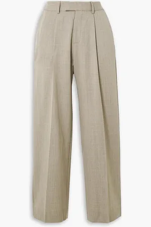 Beare Park Pleated wool straight-leg pants - Gray - UK 10