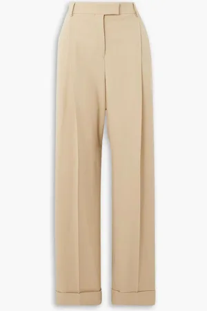 Salvatore Ferragamo Pleated wool straight-leg pants - Neutral - IT 40