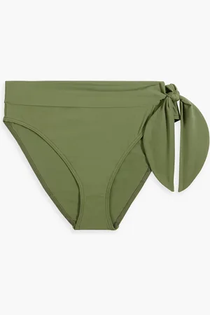ZIMMERMANN Knotted high-rise bikini briefs - Green - 0
