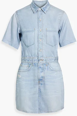 RAG&BONE Freesia denim-effect print TENCEL™ mini shirt dress - Blue - XS