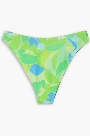 FAITHFULL THE BRAND Dylla printed high-rise bikini briefs - Green - UK 6