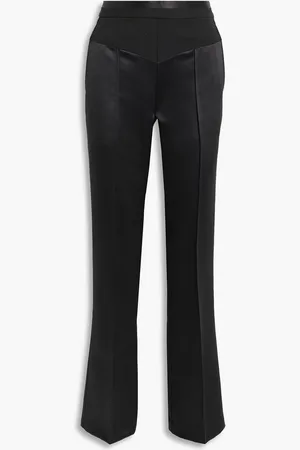 Helmut Lang Twill-paneled satin straight-leg pants - - US 2