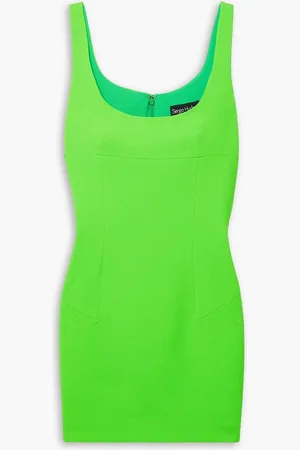 Sergio Hudson Neon wool-crepe mini dress - Green - US 4