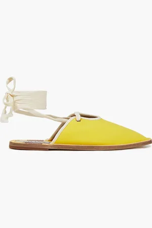 ZIMMERMANN Lace-up cotton-canvas slippers - - EU 36