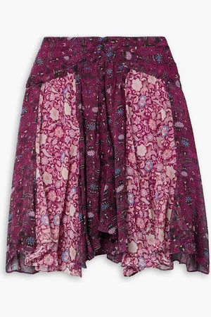 Isabel Marant Oda floral-print silk-crepon mini skirt - Pink - FR 40