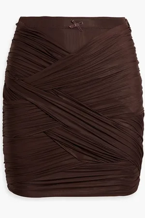 Alexander Wang Ruched stretch-jersey mini skirt - Brown - S