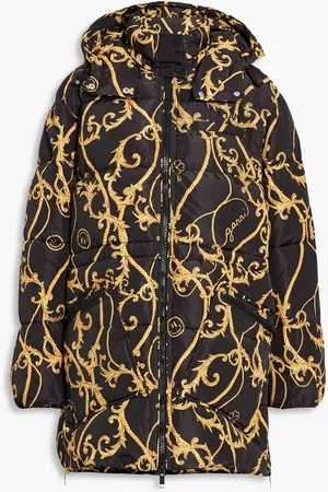 Ganni Quilted printed shell hooded coat - - XXS