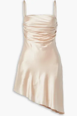 ET OCHS Asymmetric draped silk-blend charmeuse mini dress - Pink - US 8